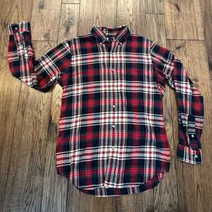Ralph Lauren Men's Red and Black Plaid Shirt